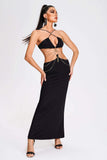 kamames Etta Cutout Halter Maxi Dress