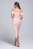 kamames Beatrice Off Shoulder Sequin Midi Dress