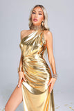 kamames Mishra One Shoulder Metallic Dress