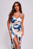 kamames Rezi Halter Printed Midi Dress