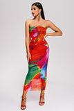 kamames Opala Strapless Printed Midi Dress