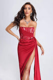 kamames Kaylae Corset Satin Maxi Dress