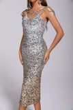 kamames Briella Sequin Diamonate Maxi Dress