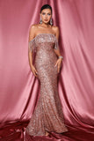 kamames Balasa Off Shoulder Sequin Maxi Dress