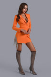 Kamames Elin Crystal Tassel Blazer Dress In Orange