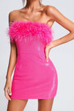 kamames Roto Sequin Feather Mini Dress