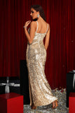 kamames Heloise Sequin Slit Maxi Dress