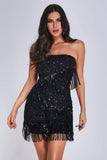 kamames Gaia Strapless Sequin Mini Dress