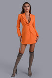 Kamames Elin Crystal Tassel Blazer Dress In Orange