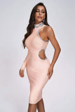 kamames Conry One Shoulder Cutout Midi Bandage Dress