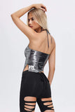 kamames Harriet Halter Silver Top