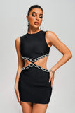 kamames Sorrel Diamante Cutout Mini Bandage Dress