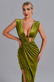 kamames Saffron Velvet Maxi Dress - Green