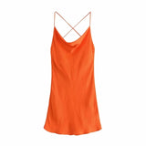 Kamames  Summer Slip Dress Women Za  Tie Dye Satin Short Woman Dresses Strappy Sexy Backless Strap Mini Dress Club Party Dresses