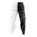 New Men's Casual Cargo Pants Loose Plus Size Striped Multi Pocket Sports Fitness Hip Hop Jogging Pants S-3XL