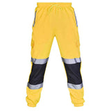 Fashion Men Road Work High Visibility Overalls Casual Pocket Work Casual Trouser Pants Autumn Reflective Trousers H1223