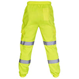 Fashion Men Road Work High Visibility Overalls Casual Pocket Work Casual Trouser Pants Autumn Reflective Trousers H1223