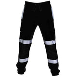 Fashion Men Road Work High Visibility Overalls Casual Pocket Work Casual Trouser Pants Autumn Reflective Trousers H1223