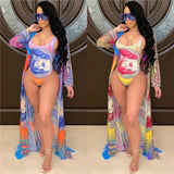 Summer Women Bikinis Swimsuits+cardigan two piece set Fashion Swimwear Swimming suits sexy one-piece swimsuits+coat Bathing Suits 4404