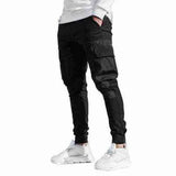 Men Autumn Winter Pocket Patchwork Jogger Trousers Long Cargo Pants Streetwear H1223