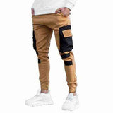 Men Autumn Winter Pocket Patchwork Jogger Trousers Long Cargo Pants Streetwear H1223