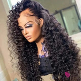 Long Bouncy Curly Wigs For Women High Temperature Fiber Synthetic Lace Front Wig Black Hair Synthetics Wigs Daily Used