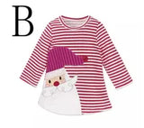 Baby Girls Christmas dress Deer Party Cosplay Costume Princess Santa Claus Elk Dress Stripe Long Sleeve cloth