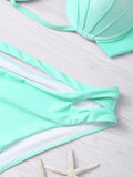 Hot Sale Summer Mermaid Bikini Western Style Women Bikinis Gradient Ramp Color Sexy Shell Swimsuit Low Waist Bathing Suit