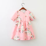 Baby girls Floral dress Children Flower print princess dresses 2018 new Boutique Kids Clothing 2 colors C3597