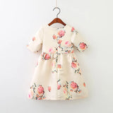 Baby girls Floral dress Children Flower print princess dresses 2018 new Boutique Kids Clothing 2 colors C3597