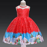 Baby Girl holidays Clothes Kids Dresses for Christmas Santa Claus snow Princess tutus skirts New Year Party Costume dress with headband