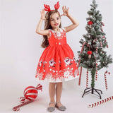 Baby Girl holidays Clothes Kids Dresses for Christmas Santa Claus snow Princess tutus skirts New Year Party Costume dress with headband