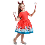 Baby Girl holidays Clothes Kids Dresses for Christmas Santa Claus snow Princess tutus skirts New Year Party Costume dress with headband