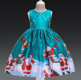 Baby Girl holidays Clothes Kids Dresses for Christmas Santa Claus snow Princess tutus skirts New Year Party Costume dress with headband