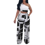 Women Nightclub Clothes Sexy Strapless Bandage + Long Pants Two Piece Set Polyester Sleeveless Crop Top Women's Playsuits #42408 MX190809