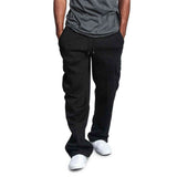 New Men's Side Pockets Cargo Straight Pants Fleece Male Joggers Trousers Fashion Casual Streetwear Outdoor Work Tracksuit Pants X1027