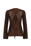 kamames Butterfly Embroidered Tie Cardigan