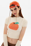 kamames Fruit Pattern Jacquard Sleevelet Sweater