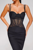 kamames Diaka Crystallised Corset Midi Bandage Dress