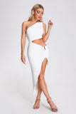 kamames Urica One Shoulder Cutout Mini Dress - White