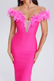 kamames Patent Feather Midi Bandage Dress