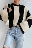 kamames Colorblock Striped Long Sleeve Knitted Sweater