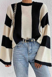 kamames Colorblock Striped Long Sleeve Knitted Sweater