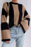 kamames Colorblock Striped Long Sleeve Knitted Sweater