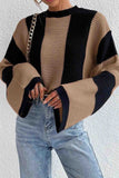 kamames Colorblock Striped Long Sleeve Knitted Sweater