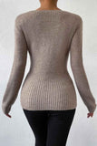 kamames V Neck Twisted-Front Knitted Sweater