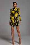 kamames Ainslie Long Sleeve Bandage Dress - Yellow