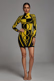 kamames Ainslie Long Sleeve Bandage Dress - Yellow