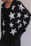 kamames Contrast Star Knitted Button Up Cardigan