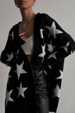 kamames Contrast Star Knitted Button Up Cardigan